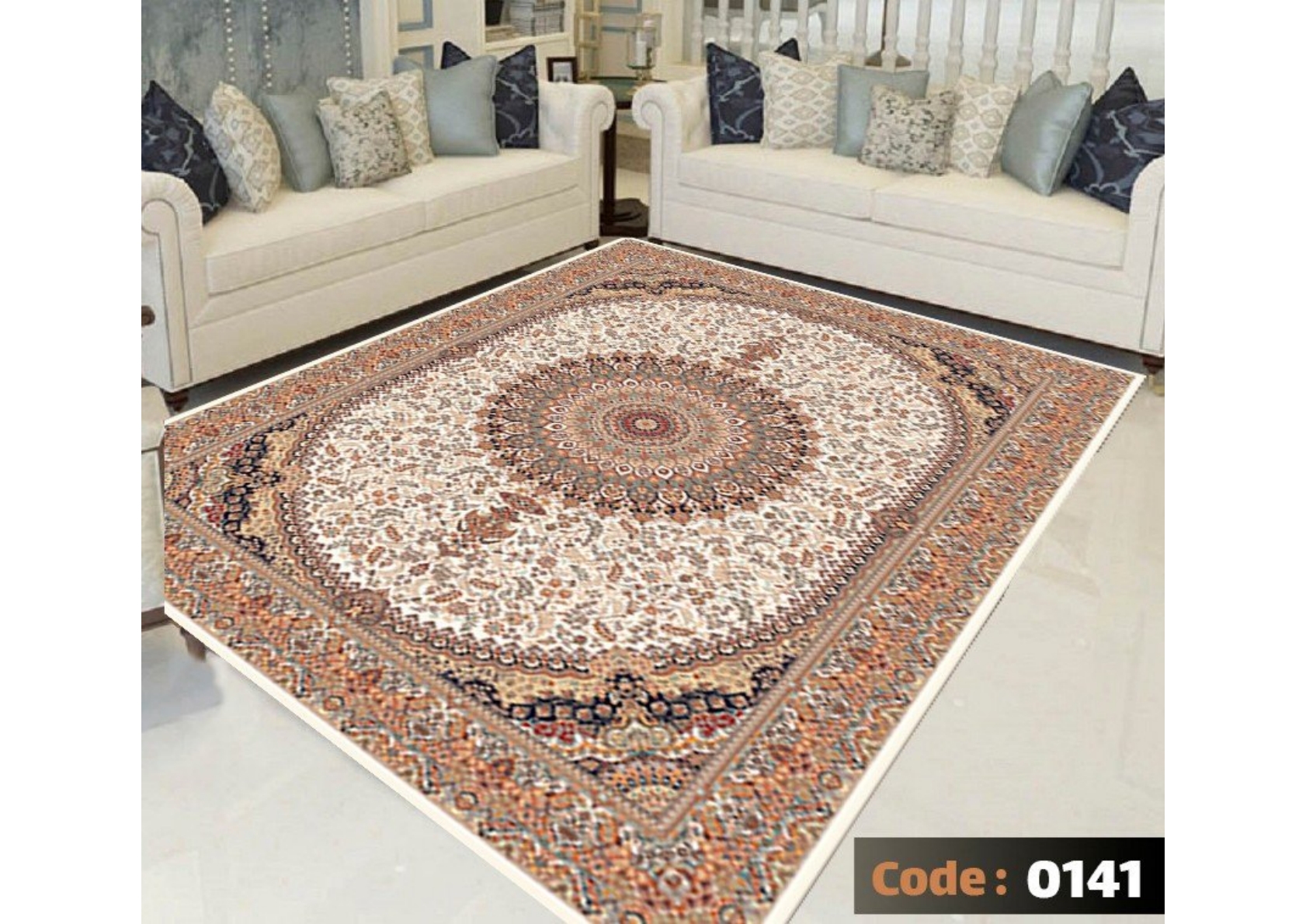 rofarshi-keshdar-shanel-code-0141 روفرشی کشدار نیلمانو شانل ترک گرم بالا طرح مدرن و کلاسیک گلدار کد0141 - Image 1