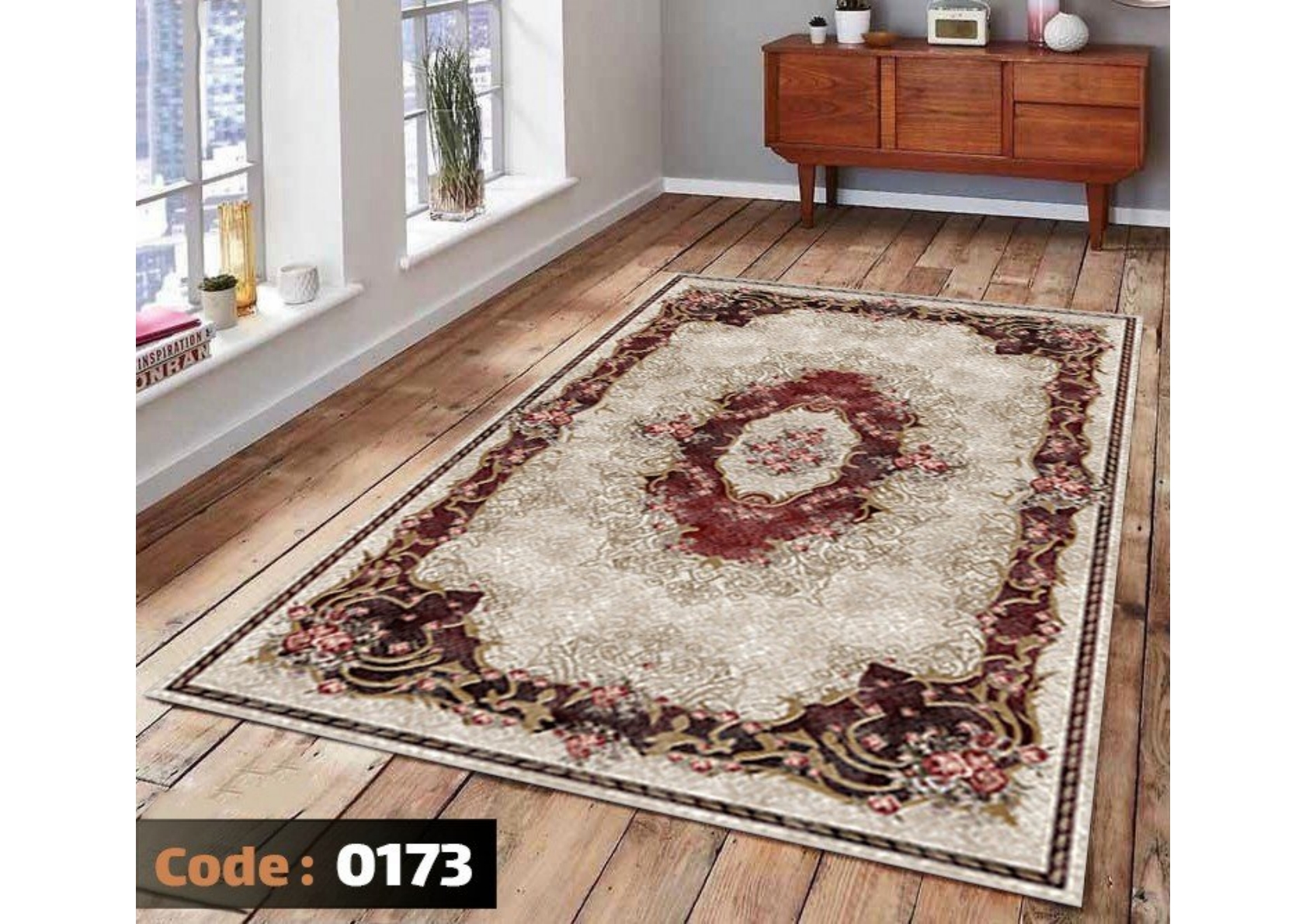 rofarshi-keshdar-shanel-code-0173 روفرشی کشدار نیلمانو شانل ترک گرم بالا طرح مدرن و کلاسیک گلدار رنگ قرمز و فیلی کد0173 - Image 1