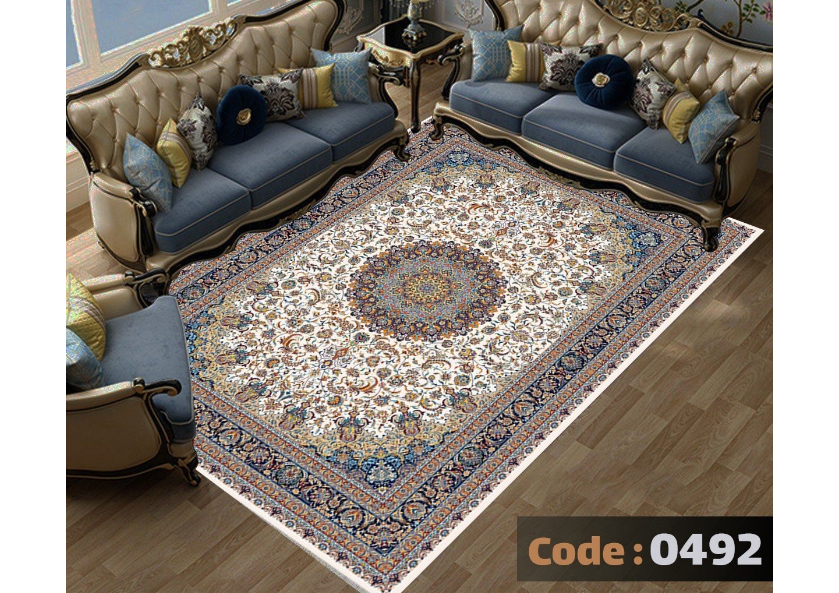 rofarshi-keshdar-shanel-code-0492 روفرشی کشدار نیلمانو شانل ترک گرم بالا طرح مدرن و کلاسیک گلدار و رنگ سفید کد 0492 - Image 1