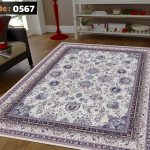 روفرشی کشدار نیلمانو شانل ترک گرم بالا طرح مدرن و کلاسیک و گلدار رنگ سفید و ابی  کد 0567