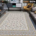 روفرشی کشدار نیلمانو شانل ترک گرم بالا طرح مدرن و کلاسیک و گلدار رنگ شیری کد 0574