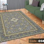 روفرشی کشدار نیلمانو شانل ترک گرم بالا طرح مدرن و کلاسیک و گلدار رنگ طلایی و طوسی کد 0582
